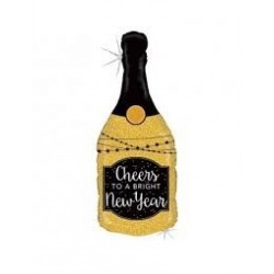 GLOBO 32" FOIL FORMA BOTELLA NEW YEAR