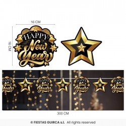 GUIRNALDA HAPPY NEW YEAR ESTRELLAS 3M
