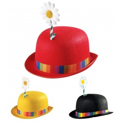 SOMBRERO BOMBIN PAYASO C/FLOR COL.SURT