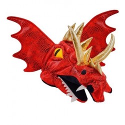 SOMBRERO FORMA CABEZA DRAGON ROJO