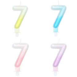 VELA FORMA N7 TONOS PASTELES 7CM