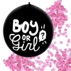 GLOBO JUMBO BOY OR  GIRL C/CONFETI ROSA