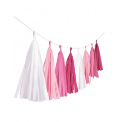 GUIRNALDA POMPON FLECO TONO ROSA 3MT