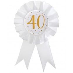 CONDECORACION BLANCA N40 ORO 15CM