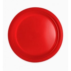   12 PLATOS PL REUTILIZABLE ROJO 22CM