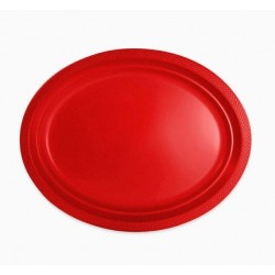   10 BANDEJAS OVALADA PL ROJO 24,5CM