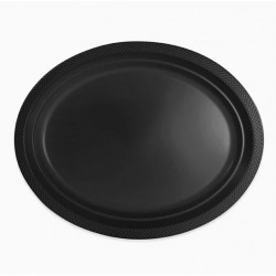 10 BANDEJAS OVALADA PL NEGRO 24,5CM