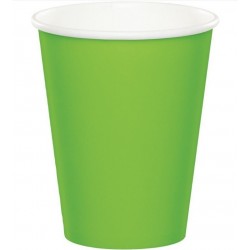   8 VASOS CARTON VERDE LIMA 250ML