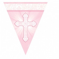 GUIRNALDA TRIANGULO CRUZ ROSA 3,65MTS