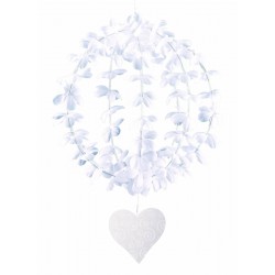   COLGANTE C/FLORES CORAZON BLANCO 25
