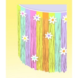 FALDA DE MESA PLASTICO FLORES 73X426CM