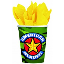 PAQ.8/U VASO HEROES AMERICANOS 266ML