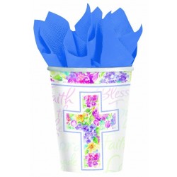 PAQ.18/U VASO CRUZ FLORES 266ML