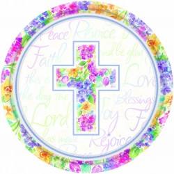 PAQ.18/U PLATO CRUZ FLORES 22,9CM