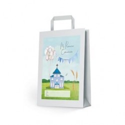 BOLSA COMUNION IGLESIA AZUL 25X34CM