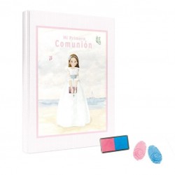 LIBRO HUELLAS COMUNION NIÑA PLAYA 24X29