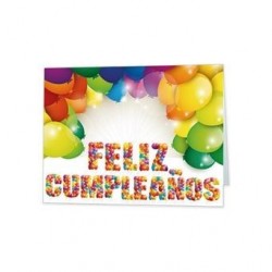 MINI TARJETA CUMPLEAÑOS GLOBOS  