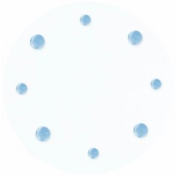PAQ.12/U TUL REDONDO BLANCO TOPO CELESTE