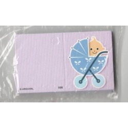 $D 25 TARJETAS BEBE CARRITO CELEST