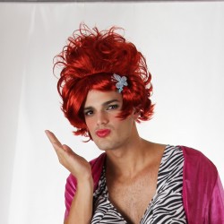    PELUCA CORTA GLAMOUR ROJA