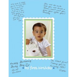 CARTEL AUTOGRAFO BEBE CUMPLEAÑO CELESTE
