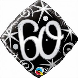 $ GLOBO 18" FOIL FORMA ROMBO NEGRO N60