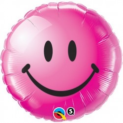 $D GLOBO 18" FOIL RND SMILEY COLOR CEREZ