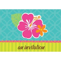 PAQ.50/U INVITACION FLOR HIBISCUS