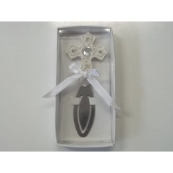 MARCADOR 69242BM LIBRO CRUZ STRASS PLATA