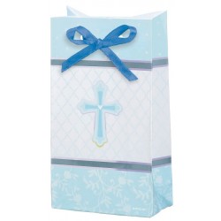 PAQ.12/U BOLSAS PAPEL LAZO COMUNION AZUL