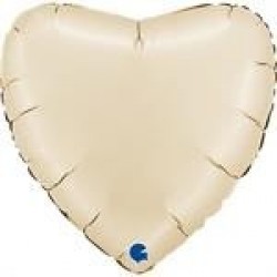   GLOBO 22" FOIL CORAZON CREMA SATI