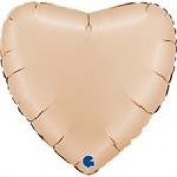   GLOBO 22" FOIL CORAZON NUDE SATIN
