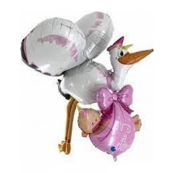 GLOBO 52" FOIL AIRWALKER CIGUEÑA NIÑA