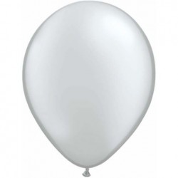   100 GLOBOS 5" LATEX METAL PLATA