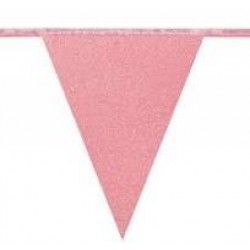   BANDERIN PAPEL GLITTER ROSA 6MT