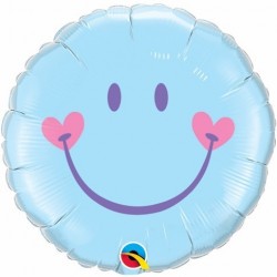 $D GLOBO 18" FOIL SMILE CELESTE PASTEL
