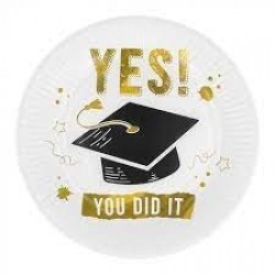 8 PLATOS CARTON GRADUACION YES! 23CM