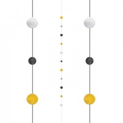 TIRA P/GLOBOS CIRCULO NEGRO/ORO/PLATA