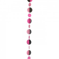 TIRA P/GLOBOS CIRCULO ROSA/NEGRO 1,25MT
