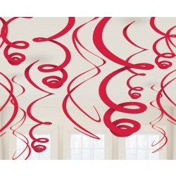  12 TIRAS ESPIRAL ROJA 55,88CM