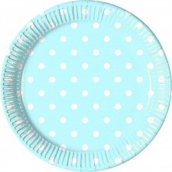  10 PLATOS CELESTE TOPO 23CM