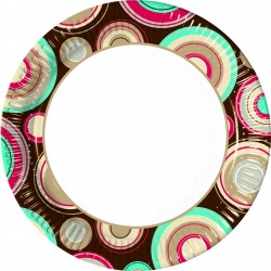 10 PLATOS CIRCULOS MULTICOLOR 23CM