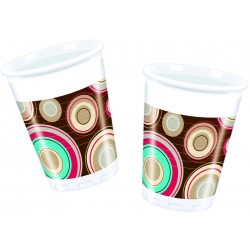 10 VASOS CIRCULOS MULTICOLOR 200ML