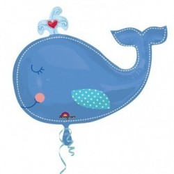 GLOBO 24 FORMA BALLENA CELESTE