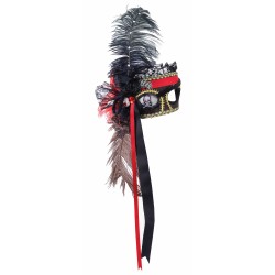 ANTIFAZ PIRATA BUCANERO CINTA NEGRO/ROJO
