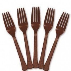   PAQ.24/U TENEDOR COCTEL CHOCOLATE