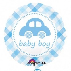 GLOBO 18 REDONDO COCHE BABY BOY