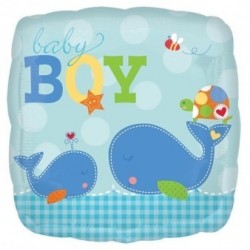 GLOBO 18 ITS A BOY CELESTE ANIMALITOS