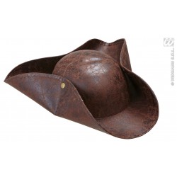 SOMBRERO 3 PICO MARRON PIRATA