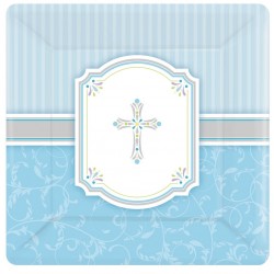 PAQ.8/U PLATO CUADR. CRUZ CELESTE 17,8CM